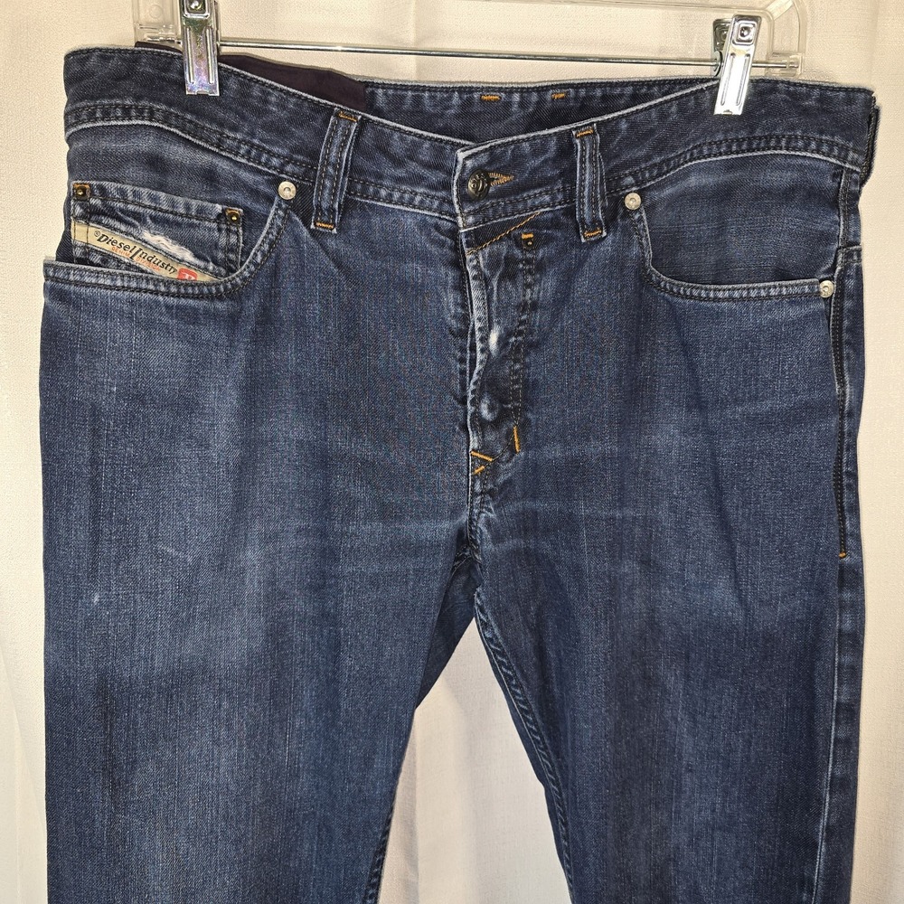 DIESEL Industries Selvedge Blue Jeans Mens Size 33 (Measures 36x33)‎ Button Fly
